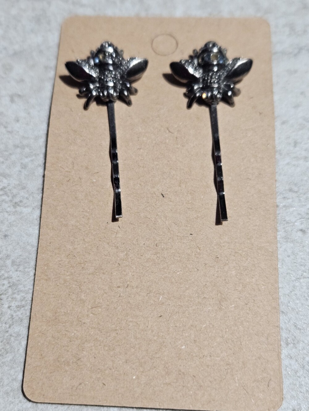 Bee Motif Black Crystal Hair Pins - Women Accessories - Picture 2 of 4